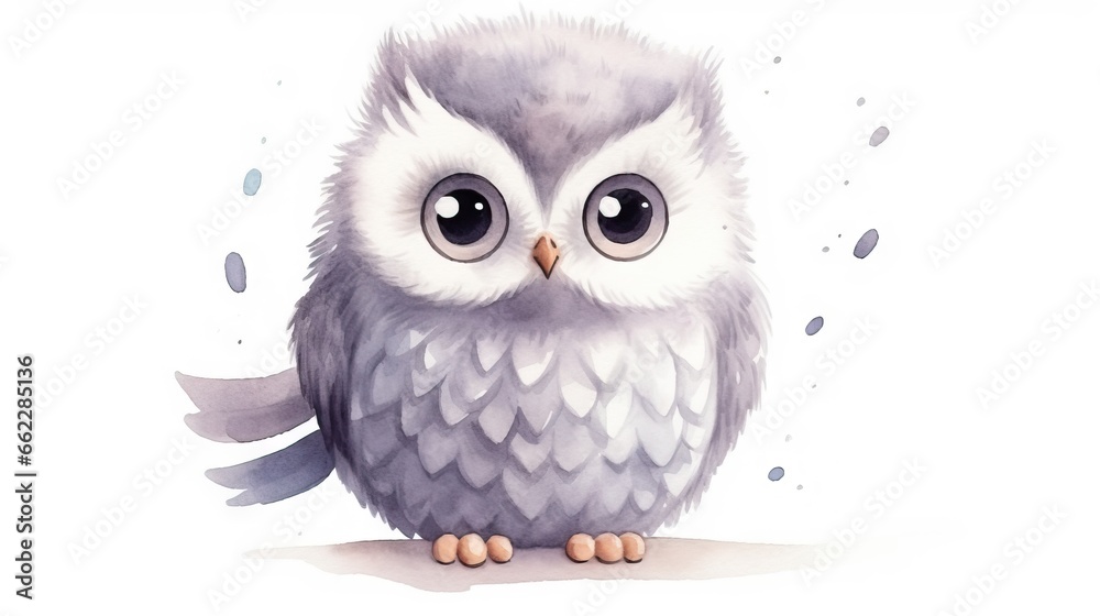 a watercolor painting of an owl sitting on a branch. generative ai a watercolor painting of an owl sitting on a branch. generative ai