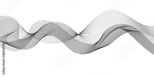 Abstract white and grey geometric smoky blend liens background. Gray and white abstract technology wavy curve lines background. Vector illustration.