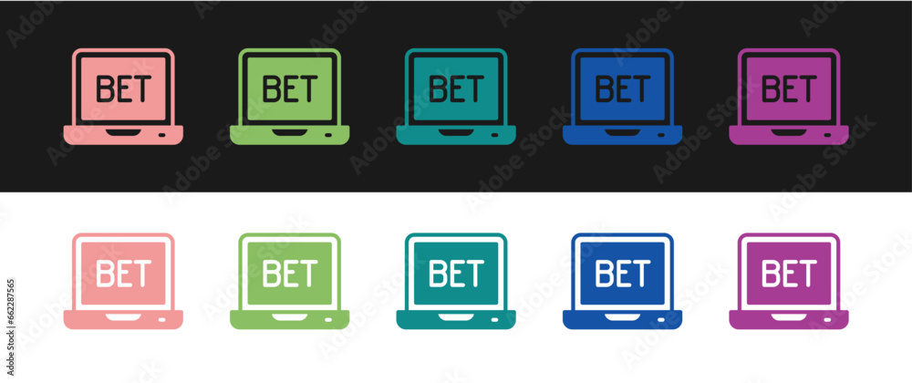 Set Online sports betting icon isolated on black and white background. Sport bet bookmaker. Betting online make money. Vector Set Online sports betting icon isolated on black and white background. Sport bet bookmaker. Betting online make money. Vector