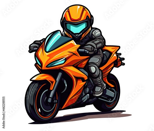  a person riding a motorcycle with a helmet on and a helmet on.  generative ai