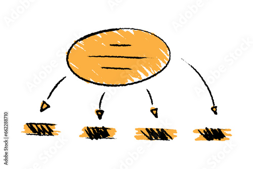 hand drawn orange and black schema concept