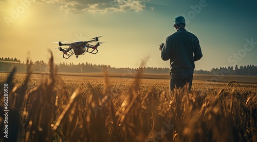 Fly the drone for observation work to check the field