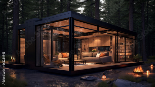 Modern building architecture residential night housing sky home exterior luxury grass design