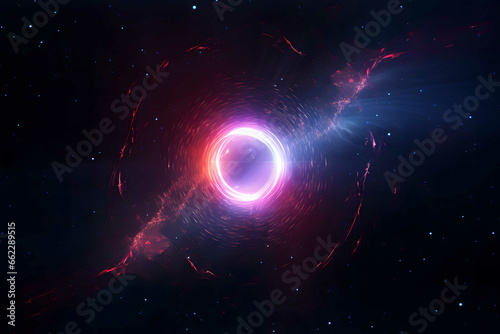 bright circle light black hole  sci-fi concept  closeup