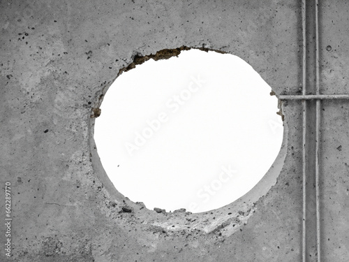 grunge wall with hole texture background