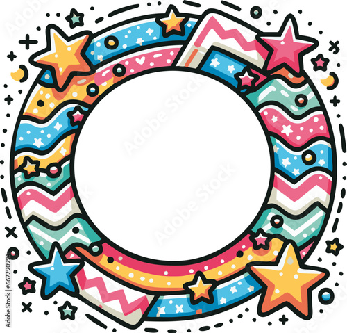 vector cute cartoon circular photo  svg illustration