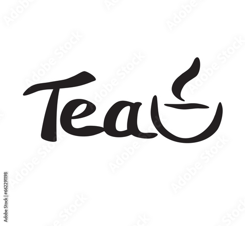Tea lettering logo calligraphy