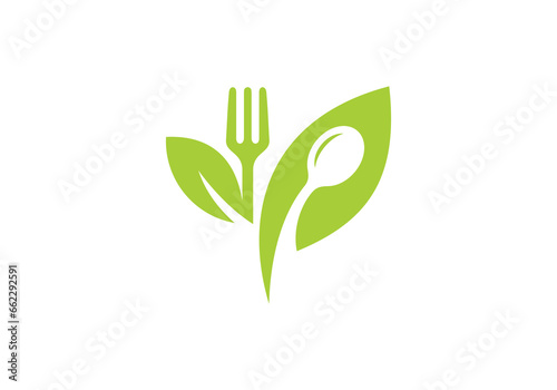 fork and spoon logo design. icon symbol for health restaurant food	
