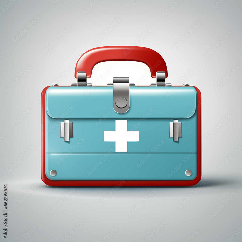 Blue suitcase icon, Generative AI Blue suitcase icon, Generative AI