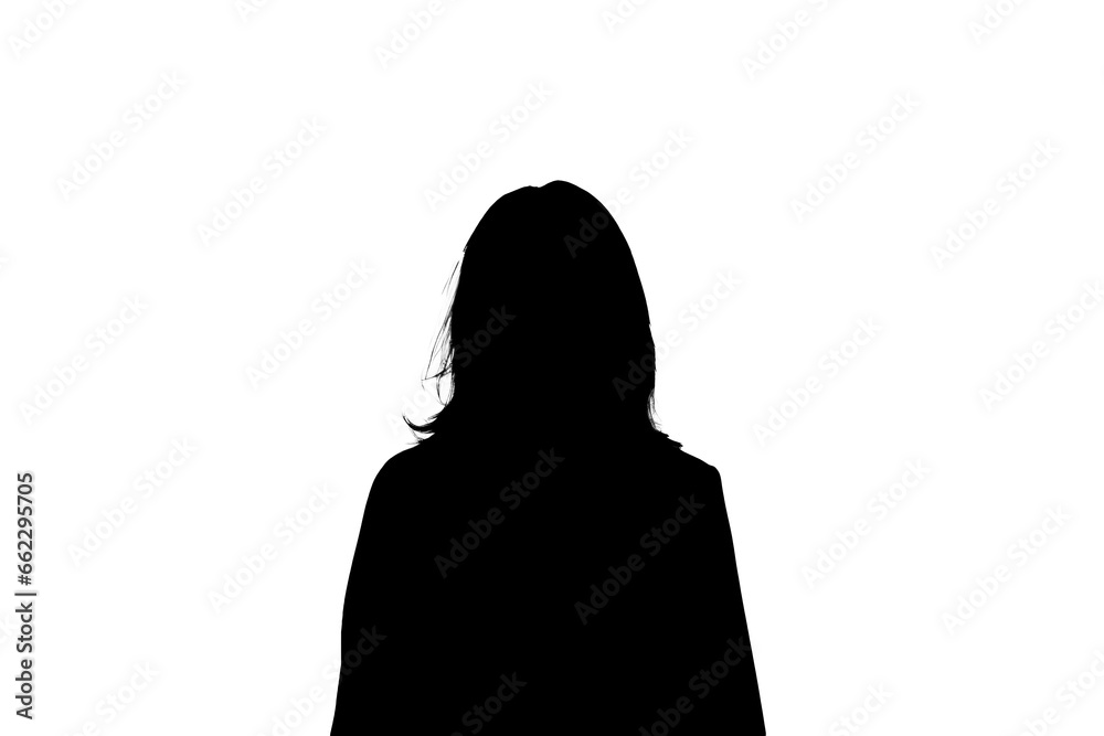 Black silhouette of an unknown person on a white background. Black silhouette of an unknown person on a white background.