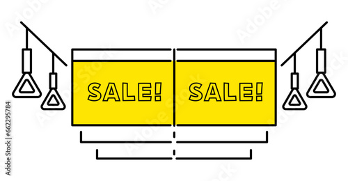 Illustration of hanging advertisement