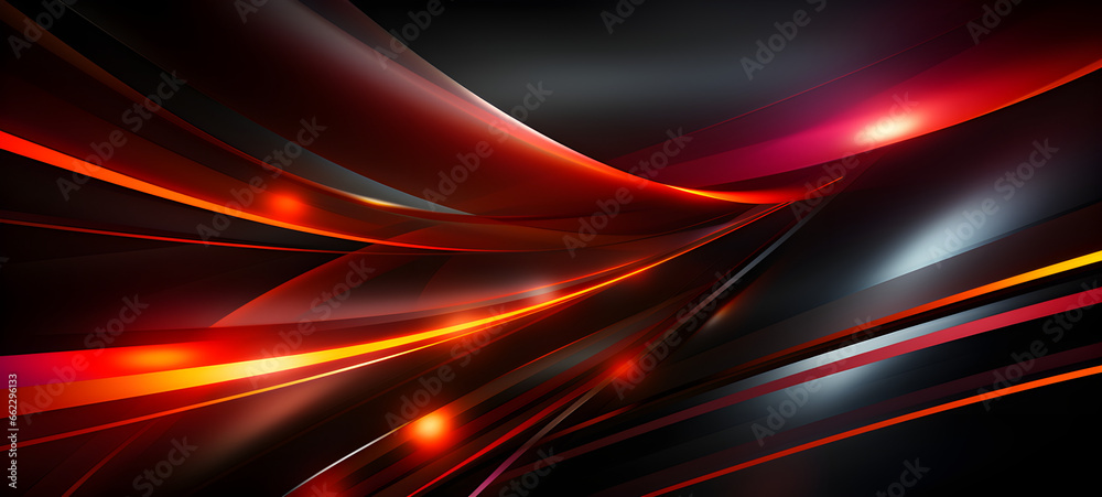 Ai 3d neon light red gradient wave background, abstract neon wave background design. - obrazy, fototapety, plakaty 