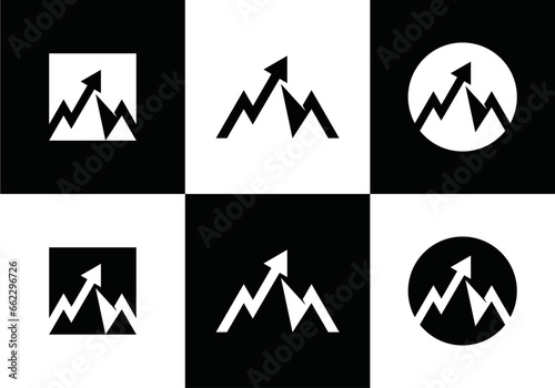 black mountain logo design modern simple symbol icon vector