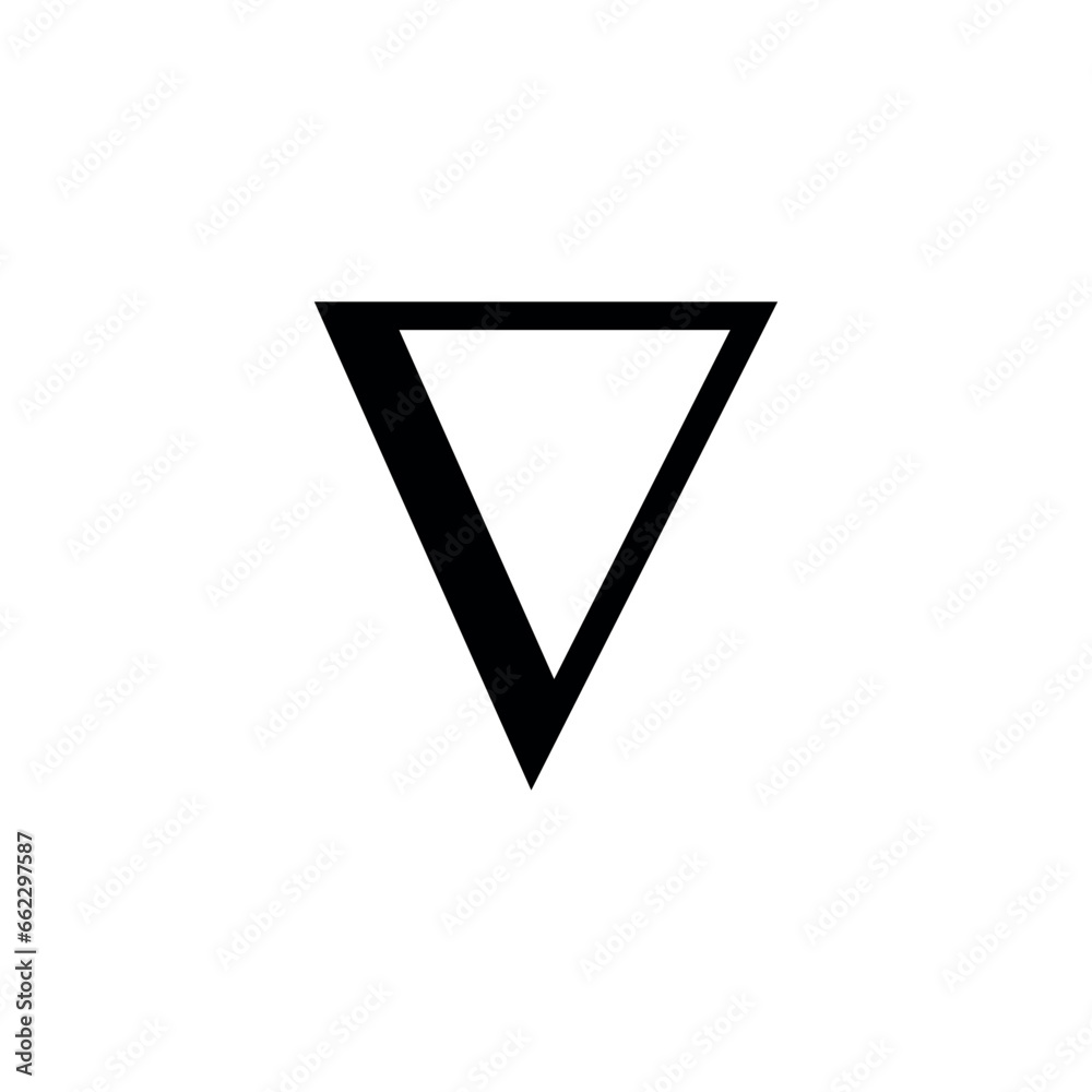 The nabla symbol, inverted pyramid, inverted delta.  - obrazy, fototapety, plakaty 