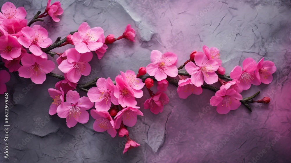 a bunch of pink flowers on a purple and gray background. generative ai a bunch of pink flowers on a purple and gray background. generative ai