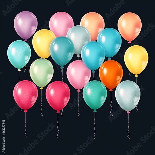 A set of balloons isolated on white background.