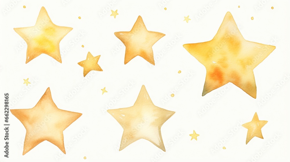 a watercolor drawing of five stars on a white background. generative ai a watercolor drawing of five stars on a white background. generative ai
