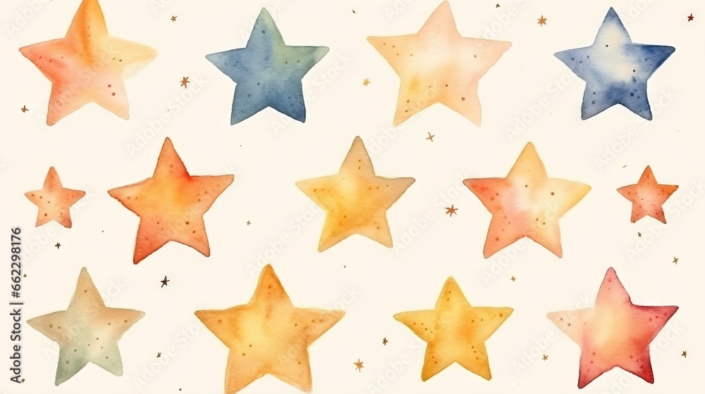 a watercolor painting of stars on a white background with stars. generative ai a watercolor painting of stars on a white background with stars. generative ai