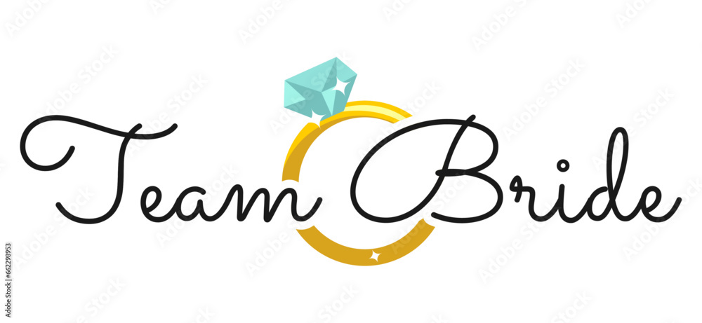 Team bride bachelorette party vector calligraphy design.hen party or ...