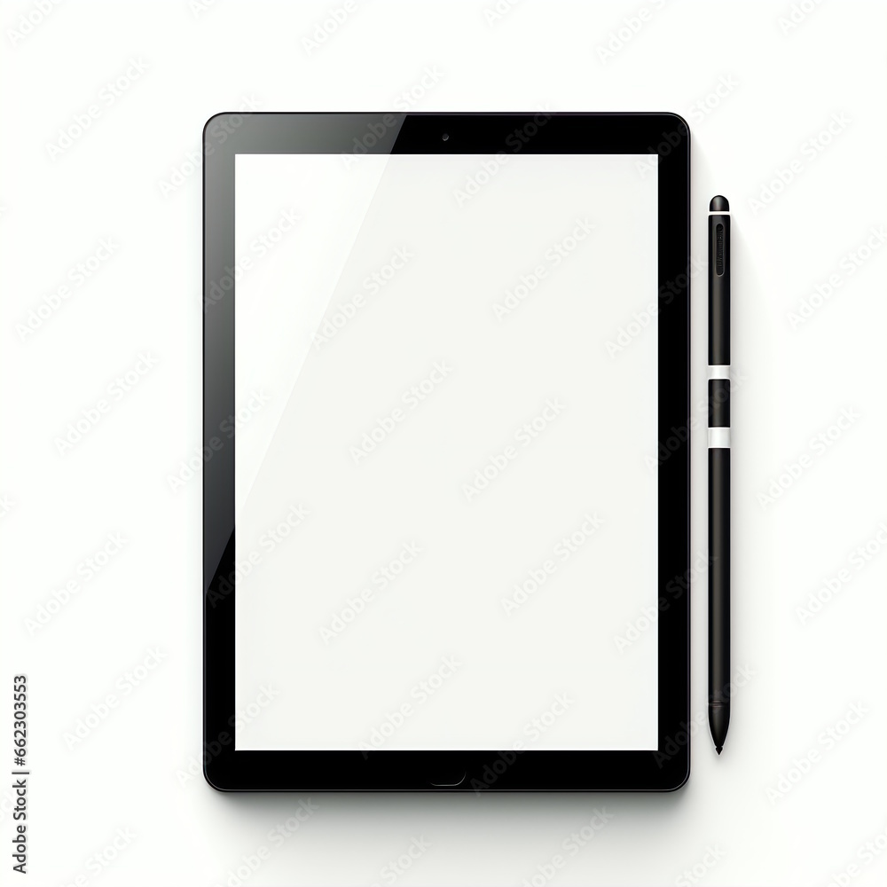 Tablet with Stylus in Vector Graphic Tablet with Stylus in Vector Graphic