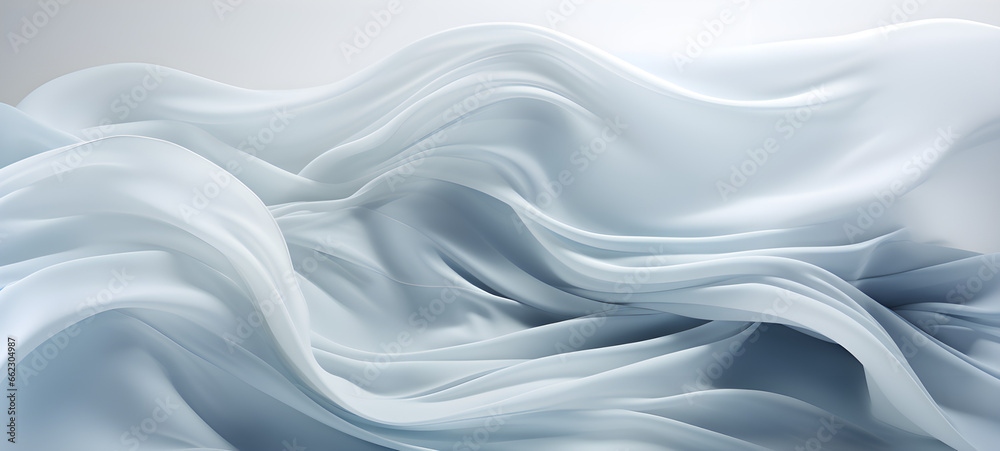 Fototapeta premium light gray paper waves abstract banner design. Elegant wavy vector background