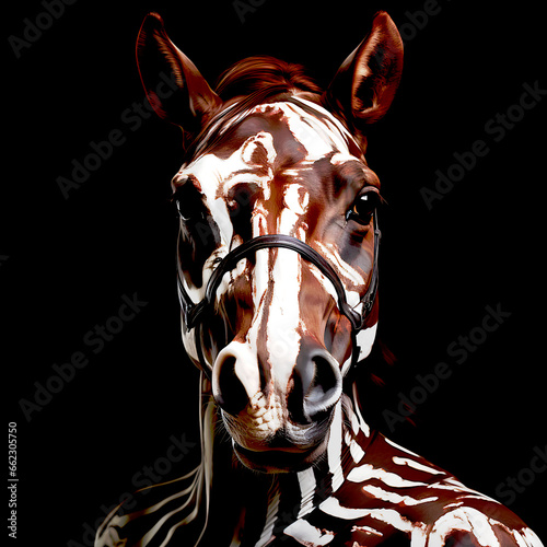 Cool looking horse dog wearing funky fashion dress - beige jacket, vest, leather sunglasses. Wide banner with space for text right side. Stylish animal posing as supermodel. Generative AI photo