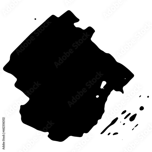 Grunge Hand Drawn Paint Stroke. Brush Scribble Vector Illustration. Vector Grunge Paint Brush. Vector Logo Design Template. Black Grunge Shapes.