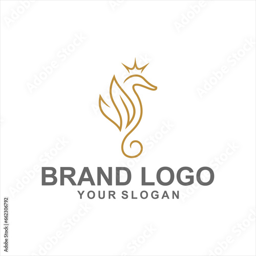 seahorses abstract animals logo vector