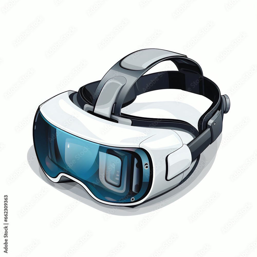 VR Headset with Virtual World in Vector Graphic VR Headset with Virtual World in Vector Graphic