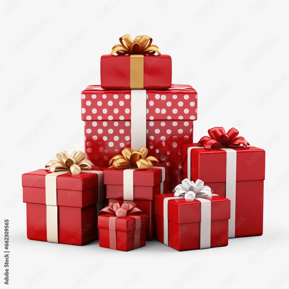 Gift box isolated on white background. Packaging with bow and ribbon. Gift box isolated on white background. Packaging with bow and ribbon.
