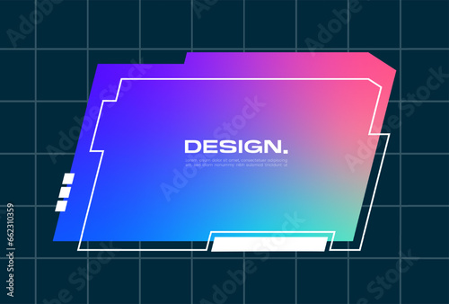 Futuristic pop up interface illustration. Video overlay element.