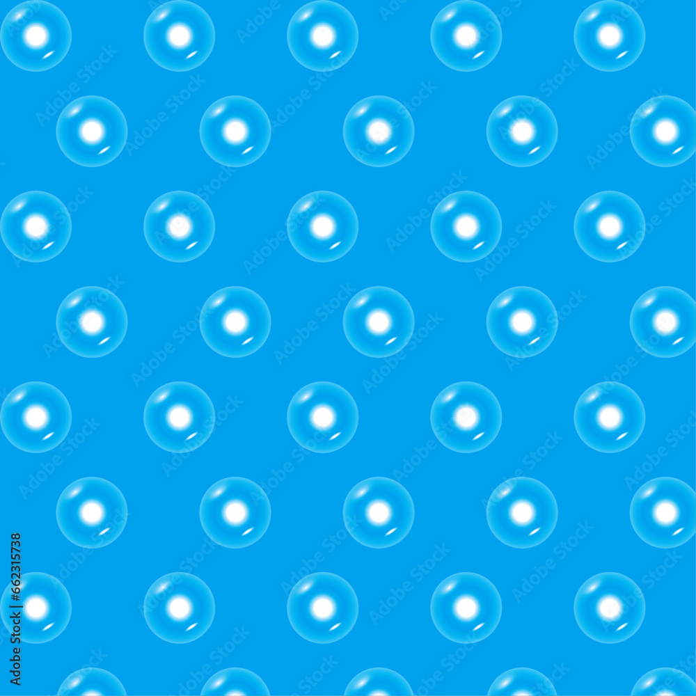 seamless pattern with blue bubble circles
