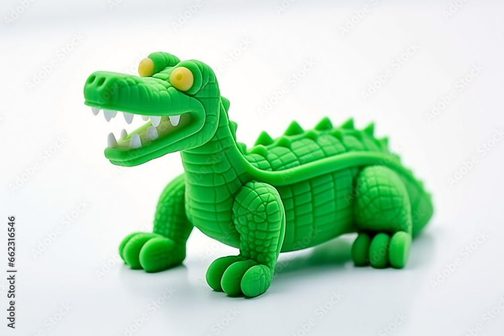 Fototapeta premium toy Crocodile isolated on white