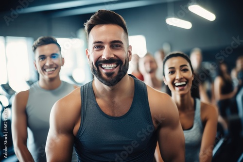 People enjoying a workout session at the gym created with Generative AI technology