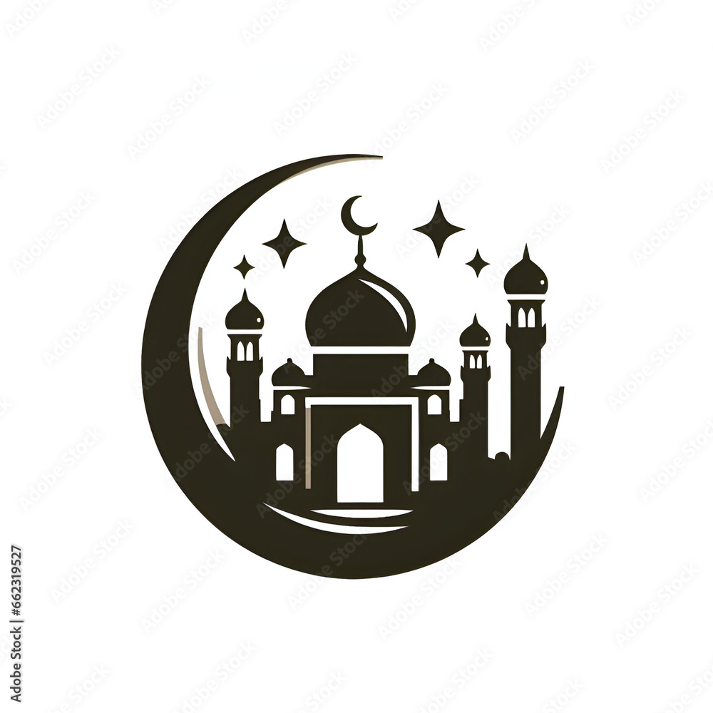 Isolated taj mahal, mosque vector icon on white background 
