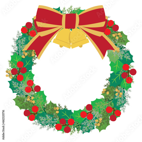 クリスマスリースのベクターイラスト