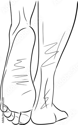 Closeup shot of female bare feet
