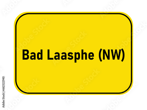 German yellow town entrance sign Bad Laasphe NW

 photo