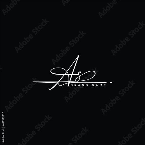 AS Initial  beauty letter  handwriting vector logo. 

