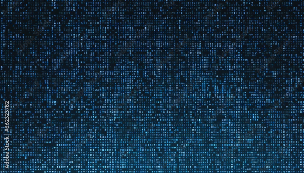 Blue digital binary data displayed on computer screen background Blue digital binary data displayed on computer screen background