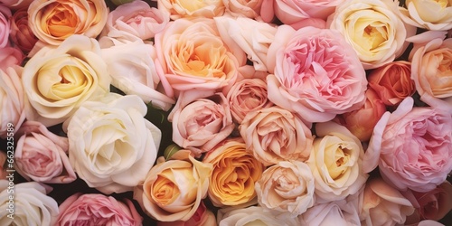 A charming collection of roses of various colors blooming. Generative AI