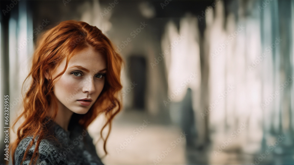 Lo sguardo intrigante della modella con i capelli rossi Lo sguardo intrigante della modella con i capelli rossi
