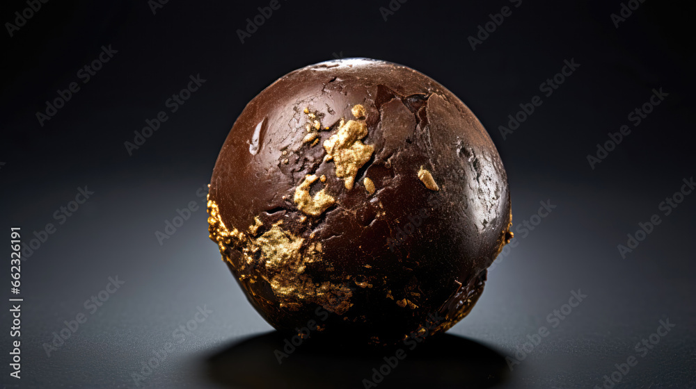 Chocolate ball on a black background Chocolate ball on a black background