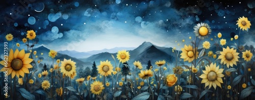 An oil painting of a Sunflower Guerrilla Garden