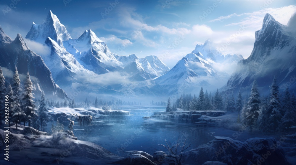 Breathtaking Frozen Landscape Game Art Breathtaking Frozen Landscape Game Art