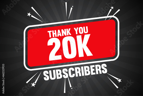 20k subscribers 20k social media followers thank you design