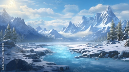 Wallpaper Mural Breathtaking Frozen Landscape Game Art Torontodigital.ca