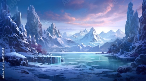 Breathtaking Frozen Landscape Game Art