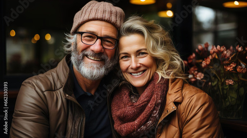 Portrait of a happy smiling couple . Happy family. AI Generative photo