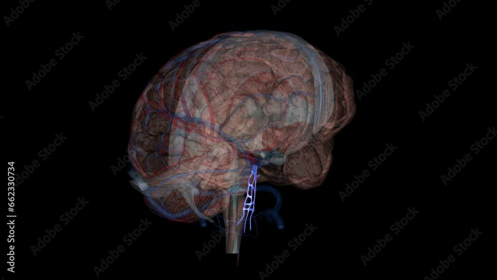 Vidéo Stock The basilar venous plexus lies between the endosteal and